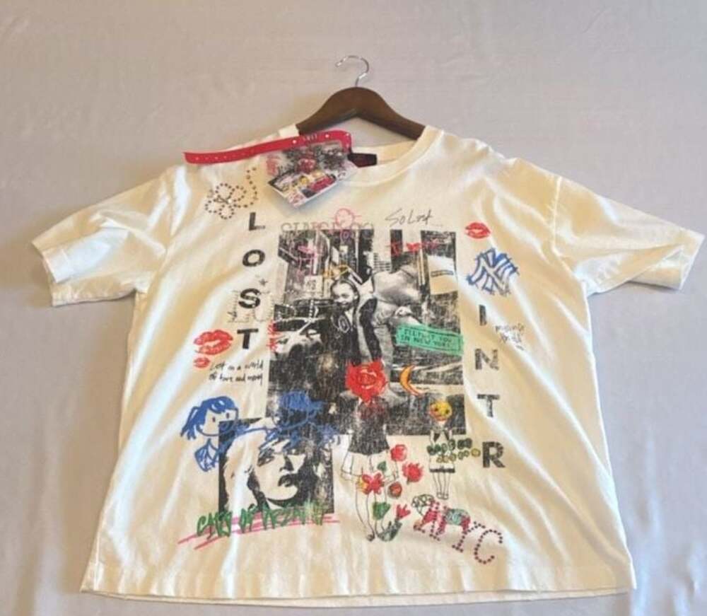 Lost Intricacy Midnight Empire Graphic T-Shirt White Size Medium